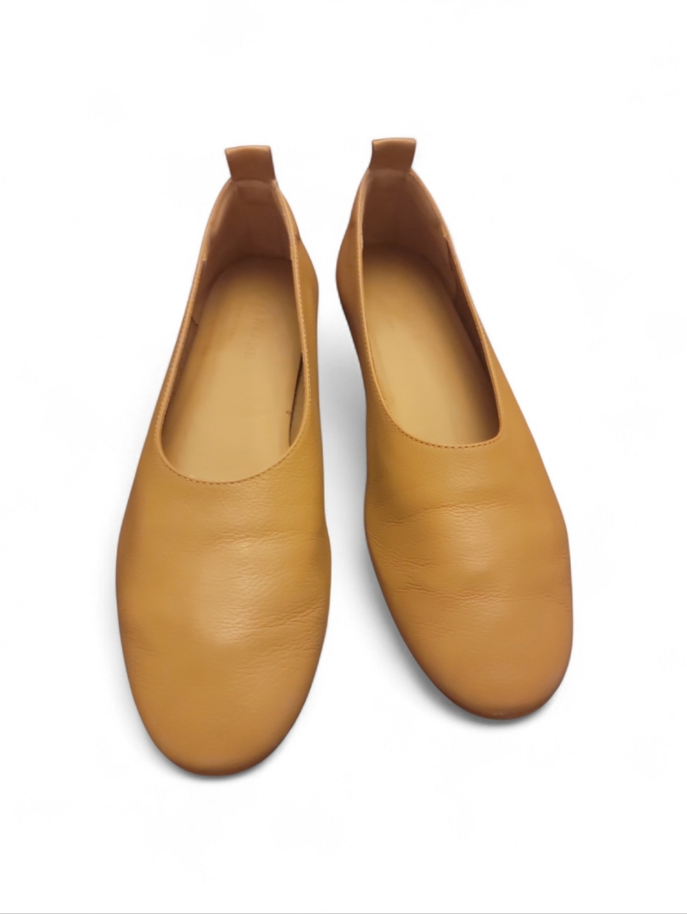 Everlane Tan Pebbled Leather Slip Ons ( The Glove)